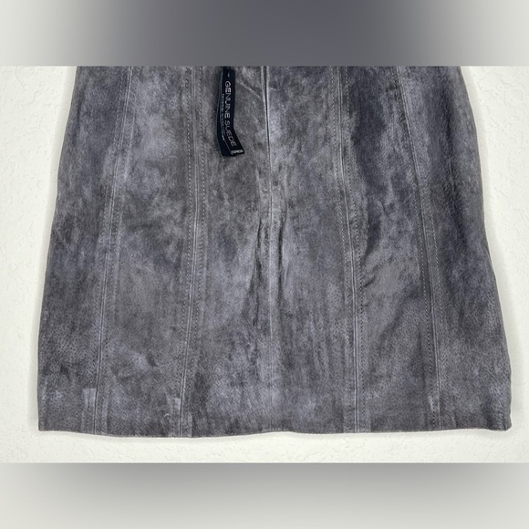 Express Genuine Suede Mini Skirt Womens Size 2 Gray High Waisted NWT - Picture 4 of 13